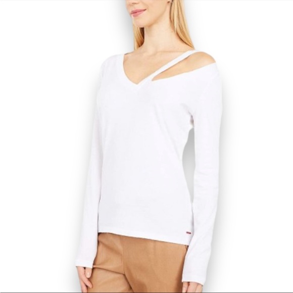 NWT n:philanthropy* Vicki V-Neck Cut Out Long Sleeve Shirt Size Med - Picture 2 of 13